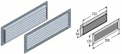 Решетка вентиляционная нерегулируемая (черная) VG-368BK для подъёмных секционных ворот