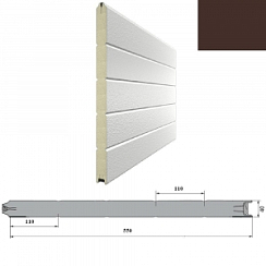 Панель 550мм Нстукко/Нстукко красно-корич(RAL8017)/белая(RAL9003) для подъёмных секционных ворот