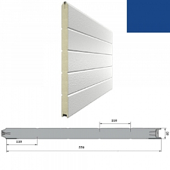 Панель 550мм Нстукко/Нстукко синяя(RAL5005)/бел(RAL9003) для подъёмных секционных ворот