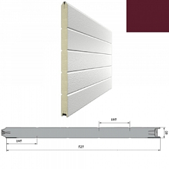 Панель 525мм Нстукко/Нстукко бордо(RAL3005)/бел(RAL9003) для подъёмных секционных ворот