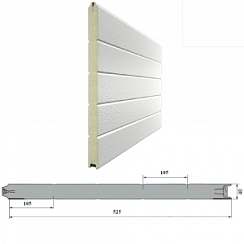 Панель 525мм Нстукко/Нстукко бел(RAL9003)/бел(RAL9003) для подъёмных секционных ворот