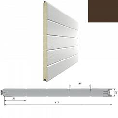 Панель 525мм Нстукко/Нстукко коричневая(RAL8014)/бел(RAL9003) для подъёмных секционных ворот