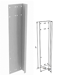 Боковая крышка 550мм левая усиленная для панелей с отверстиями для крепления RAL9003 для подъёмных секционных ворот